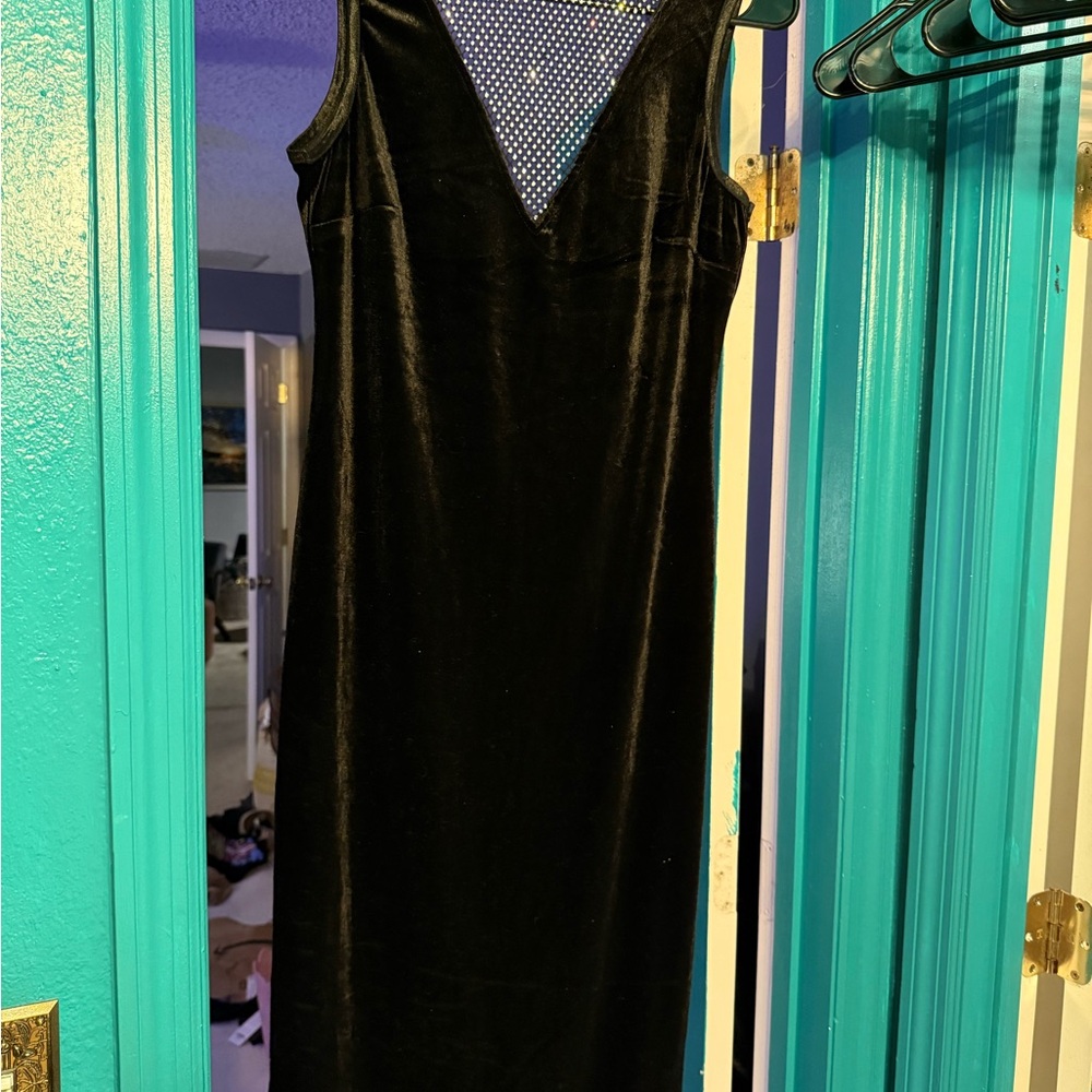 Betsey Johnson Womens Velvet Midi Bodycon Dress M